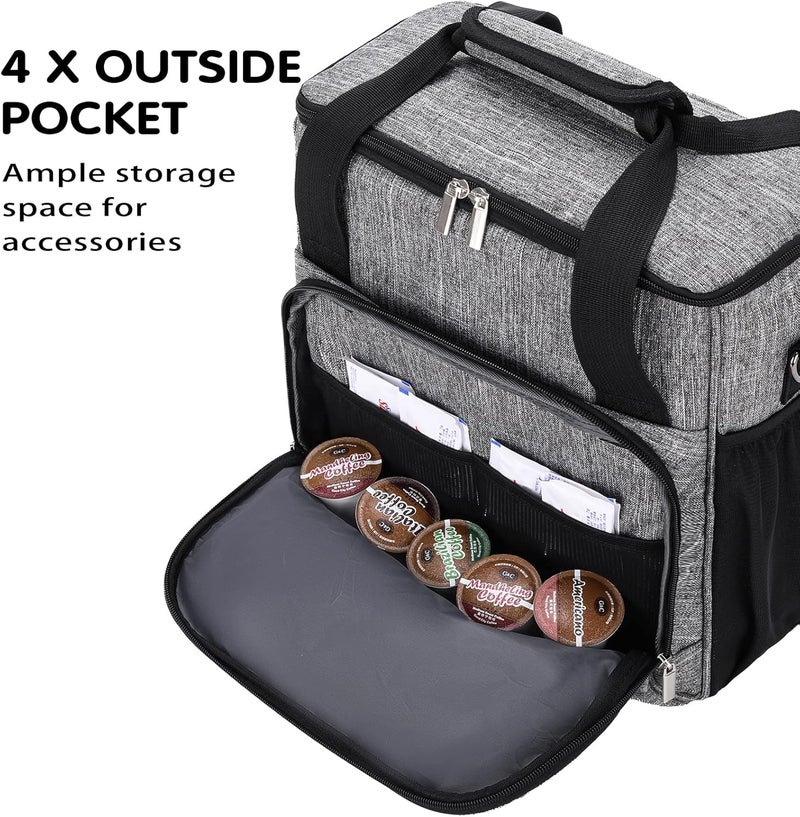 COVERQUE Coffee Maker Carring Bag for Keurig K-Mini/K-Mini Plus, Storage Tote Case for Travel, Grey - Image 3